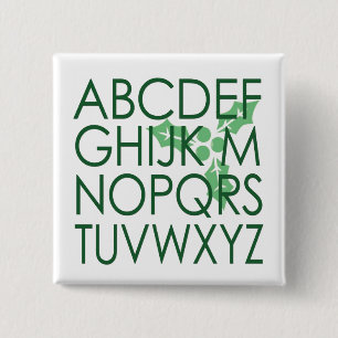 Bóton Quadrado 5.08cm Noel de Natal Verde Inteligente (No L) Nerdy Pun H
