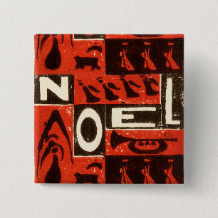 Bóton Quadrado 5.08cm Noel Red