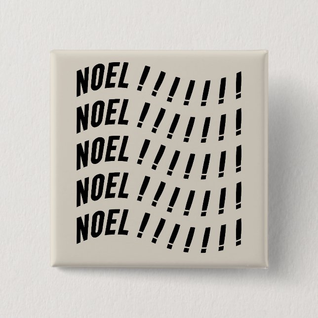 Bóton Quadrado 5.08cm Noel Typography (Frente)