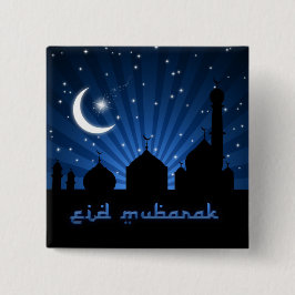 Bóton Quadrado 5.08cm Noite Azul da Mesquita Eid