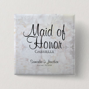 Bóton Quadrado 5.08cm Nome da Madrinha de casamento de Casamento de Peõ