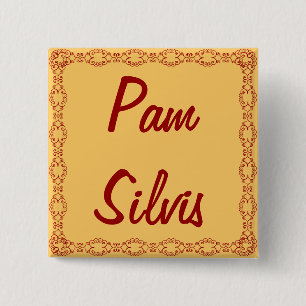 Bóton Quadrado 5.08cm Nome de etiqueta/botão personalizados/Pin