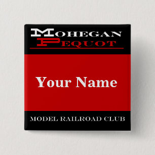 Bóton Quadrado 5.08cm Nome de etiqueta de Mohegan Pequot
