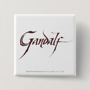Bóton Quadrado 5.08cm Nome do Gandalf Sólido