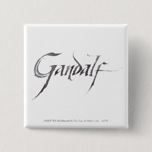 Bóton Quadrado 5.08cm Nome do Gandalf texturizado