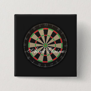 Bóton Quadrado 5.08cm Nome do monograma do Dartboard