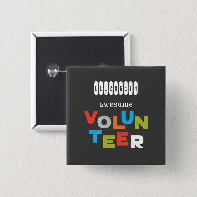 Bóton Quadrado 5.08cm Nome feito sob encomenda, apreciação voluntária (Frente & Verso)