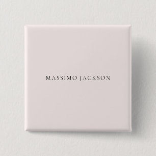 Bóton Quadrado 5.08cm Nome Minimalista Moderno Simples Cor Pastel