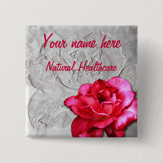 Bóton Quadrado 5.08cm Nome natural Tage dos cuidados médicos