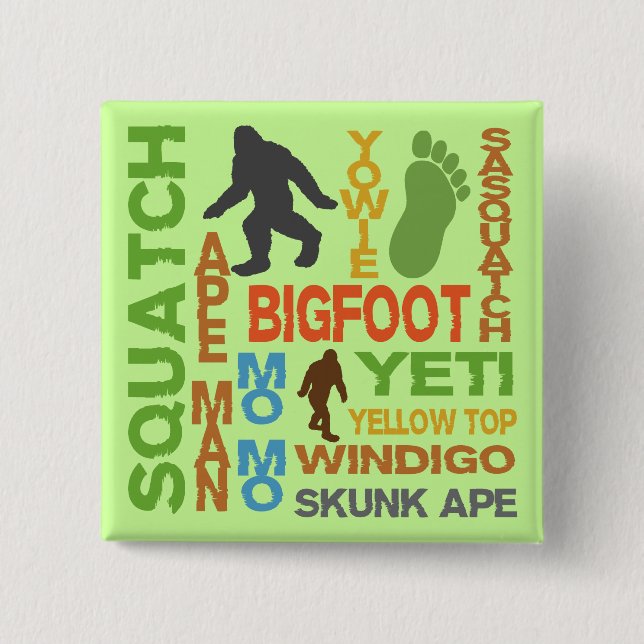 Bóton Quadrado 5.08cm Nomes para Bigfoot (Frente)