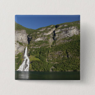 Bóton Quadrado 5.08cm Noruega, Geirangerfjord (UNESCO), Geiranger.