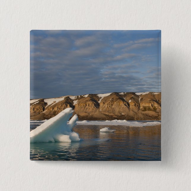 Bóton Quadrado 5.08cm Noruega, Svalbard, Ilha Spitsbergen, Configuração (Frente)