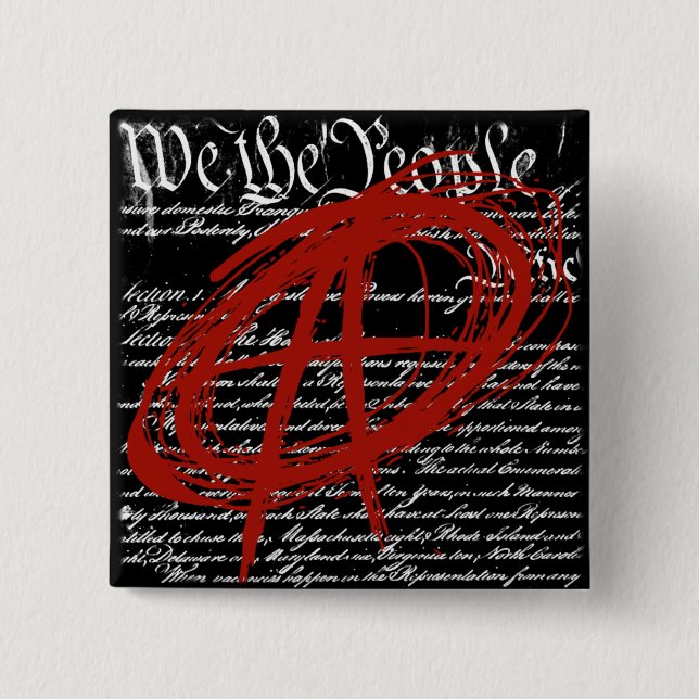 Bóton Quadrado 5.08cm Nós as pessoas: Anarquia (Frente)