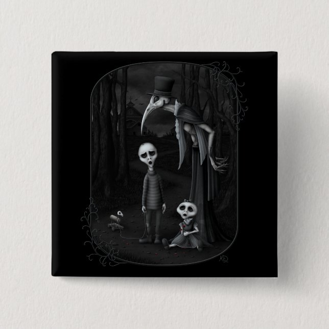 Bóton Quadrado 5.08cm Nós todos caímos para baixo (Frente)