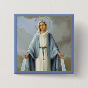 Bóton Quadrado 5.08cm Nossa senhora da Virgem Maria da benevolência