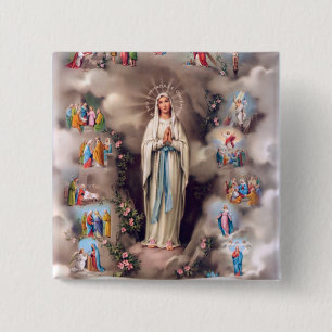 Bóton Quadrado 5.08cm Nossa senhora de Lourdes