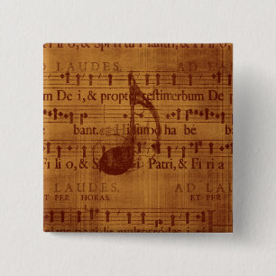 Bóton Quadrado 5.08cm Nota musical