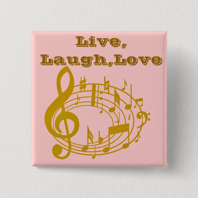 Bóton Quadrado 5.08cm Notas Douradas_ (Frente)