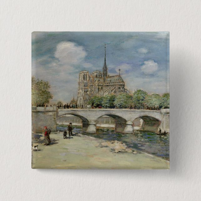 Bóton Quadrado 5.08cm Notre Dame de Paris, c.1900 (Frente)