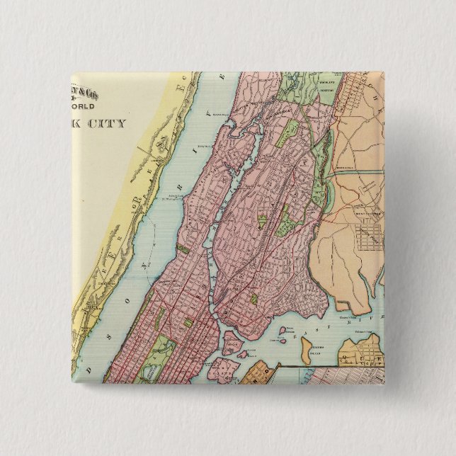 Bóton Quadrado 5.08cm Nova Iorque 4 (Frente)