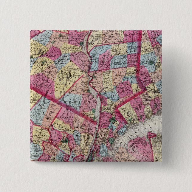 Bóton Quadrado 5.08cm Nova Iorque e vizinhança (Frente)