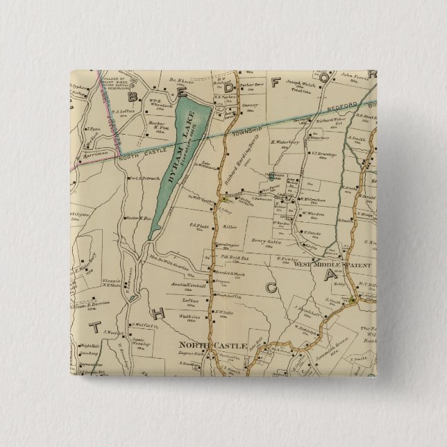 Bóton Quadrado 5.08cm Nova Iorque Norte (Frente)