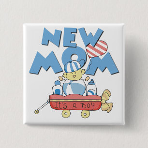 Bóton Quadrado 5.08cm Nova mãe é um Camiseta e presentes