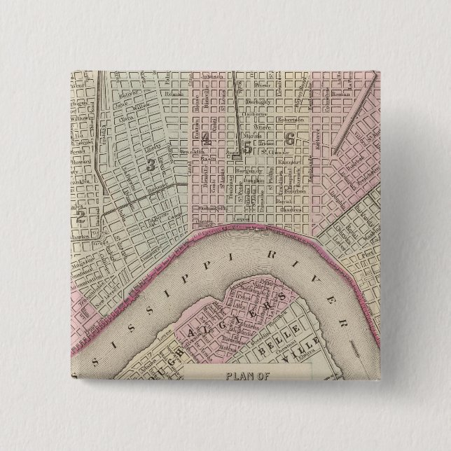 Bóton Quadrado 5.08cm Nova Orleans 3 (Frente)