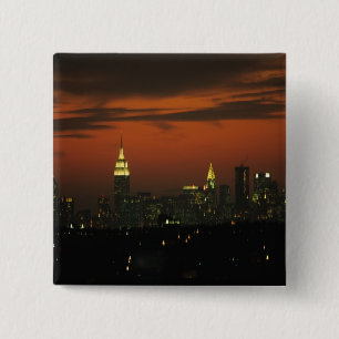 Bóton Quadrado 5.08cm Nova York, EUA. Horizonte de Manhattan 2