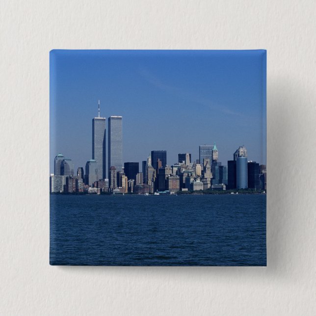 Bóton Quadrado 5.08cm Nova York, EUA. Horizonte de Manhattan central (Frente)