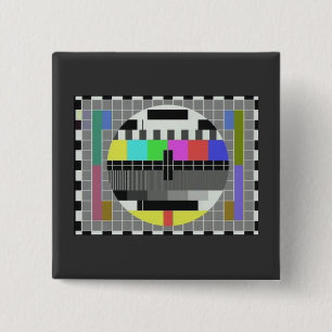 Bóton Quadrado 5.08cm Novidade do teste padrão de teste (cartão da BBC