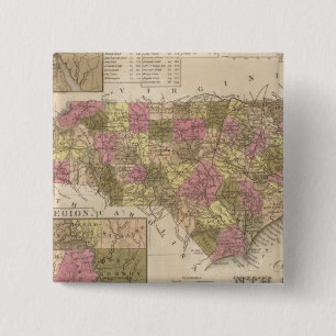 Bóton Quadrado 5.08cm Novo Mapa Da Carolina Do Norte