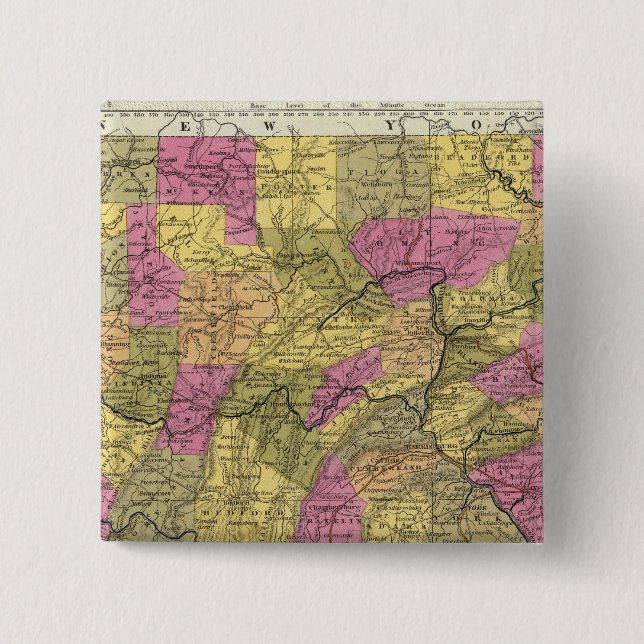 Bóton Quadrado 5.08cm Novo Mapa Da Pensilvânia 2 (Frente)