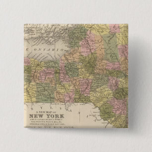 Bóton Quadrado 5.08cm Novo Mapa De Nova Iorque