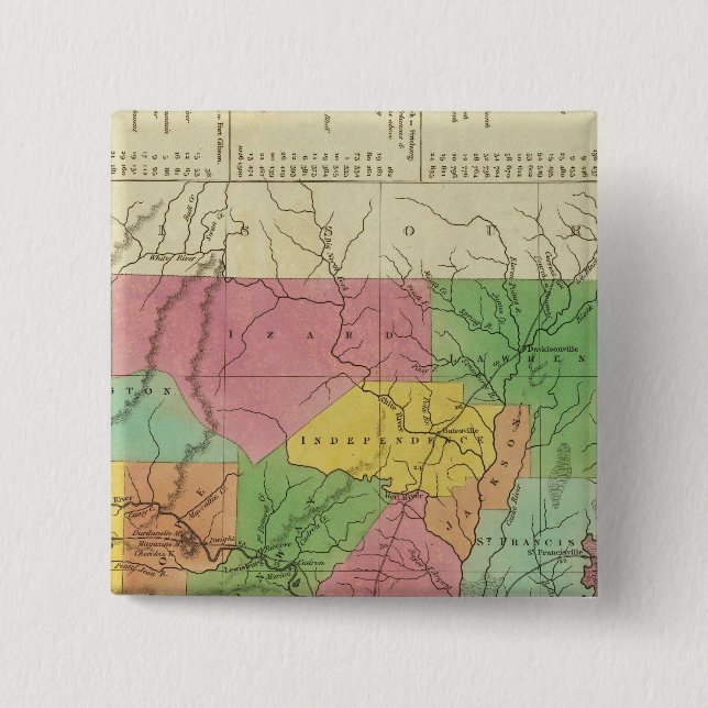 Bóton Quadrado 5.08cm Novo Mapa Do Arkansas 2 (Frente)