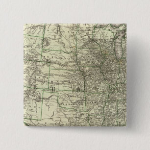 Bóton Quadrado 5.08cm Novo mapa ferroviário dos Estados Unidos 2