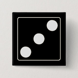 Bóton Quadrado 5.08cm Números DICE de pílulas brancas 3 + seu backgr.