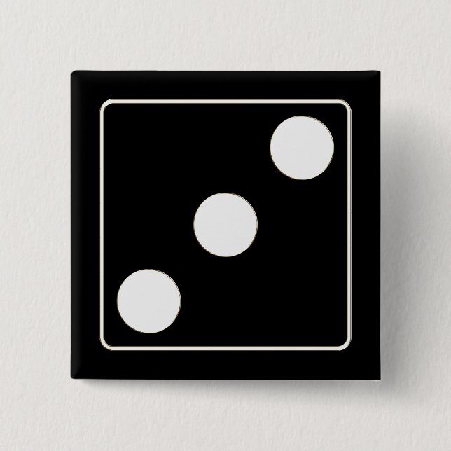 Bóton Quadrado 5.08cm Números DICE de pílulas brancas 3 + seu backgr. (Frente)