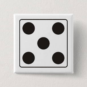 Bóton Quadrado 5.08cm Números DICE de tubarões 5 + seu backgr.