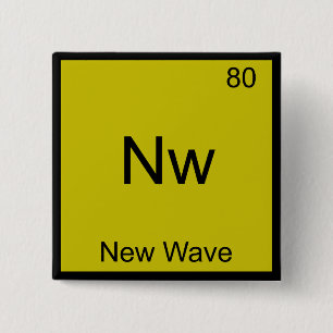 Bóton Quadrado 5.08cm Nw - Camiseta de Símbolo de Elemento de Química Di