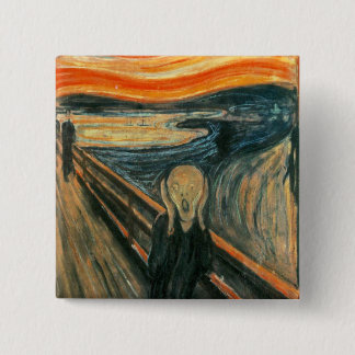 Bóton Quadrado 5.08cm O Abstrato de Arte Moderna do Gritar Munch