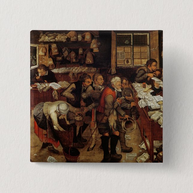 Bóton Quadrado 5.08cm O advogado da vila, 1621 (Frente)