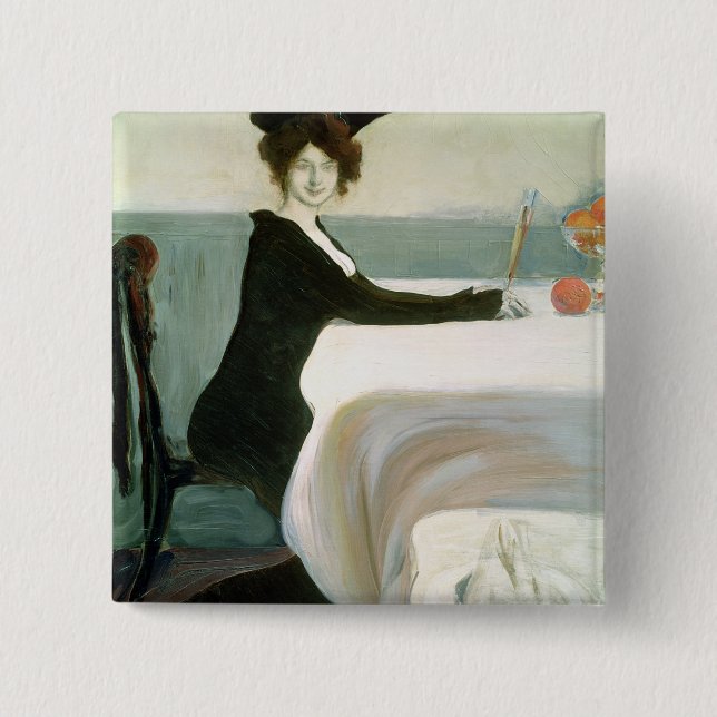 Bóton Quadrado 5.08cm O almoço (Frente)