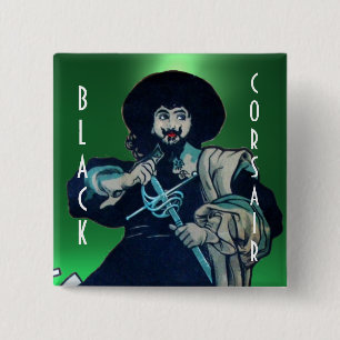 Bóton Quadrado 5.08cm O amarelo PRETO da gema do CORSÁRIO