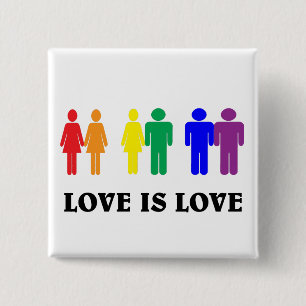 Bóton Quadrado 5.08cm O amor LGBTQ é amor.