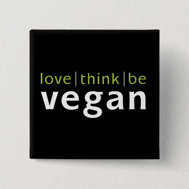 Bóton Quadrado 5.08cm o amor pensa seja (Frente)