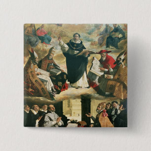 Bóton Quadrado 5.08cm O Apotheosis de St Thomas Aquinas, 1631