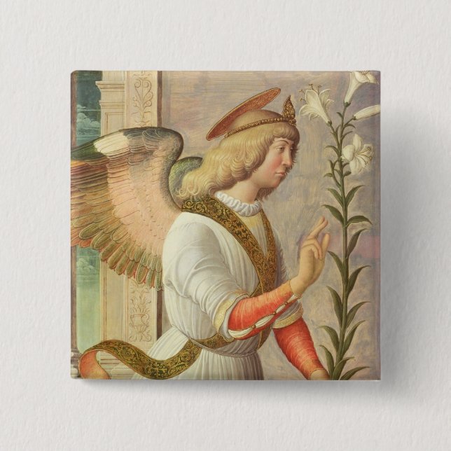 Bóton Quadrado 5.08cm O arcanjo Gabriel (painel) (Frente)