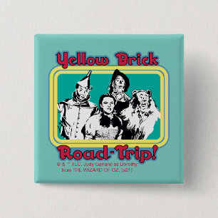Bóton Quadrado 5.08cm O Assistente De Oz™ Viagem de Tijolo Amarelo!