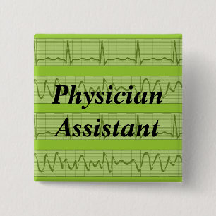 Bóton Quadrado 5.08cm O assistente do médico abotoa o verde cardíaco d